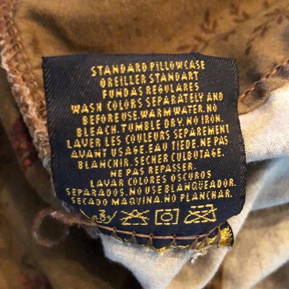 🌹Ralph Lauren Formal Garden Brown vintage standard size pillowcase - Picture 6 of 6